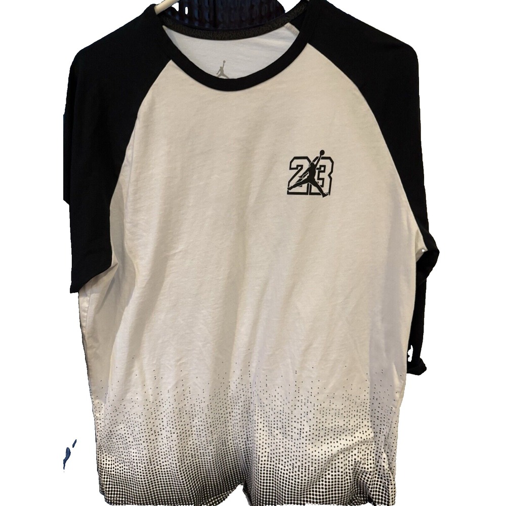 Jordan 23 Men's 3/4 Sleeve T-Shirt Size XL Black White